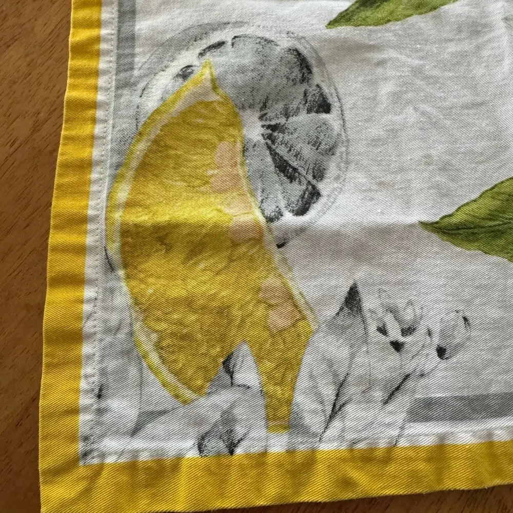 Williams Sonoma Cotton Napkins Set of 2  Meyer Lemon Citrus Blossom Honeybee